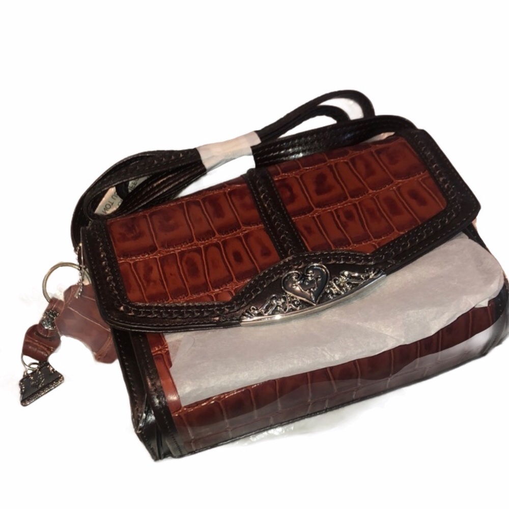 NEW GENUINE LEATHER crossbody purse